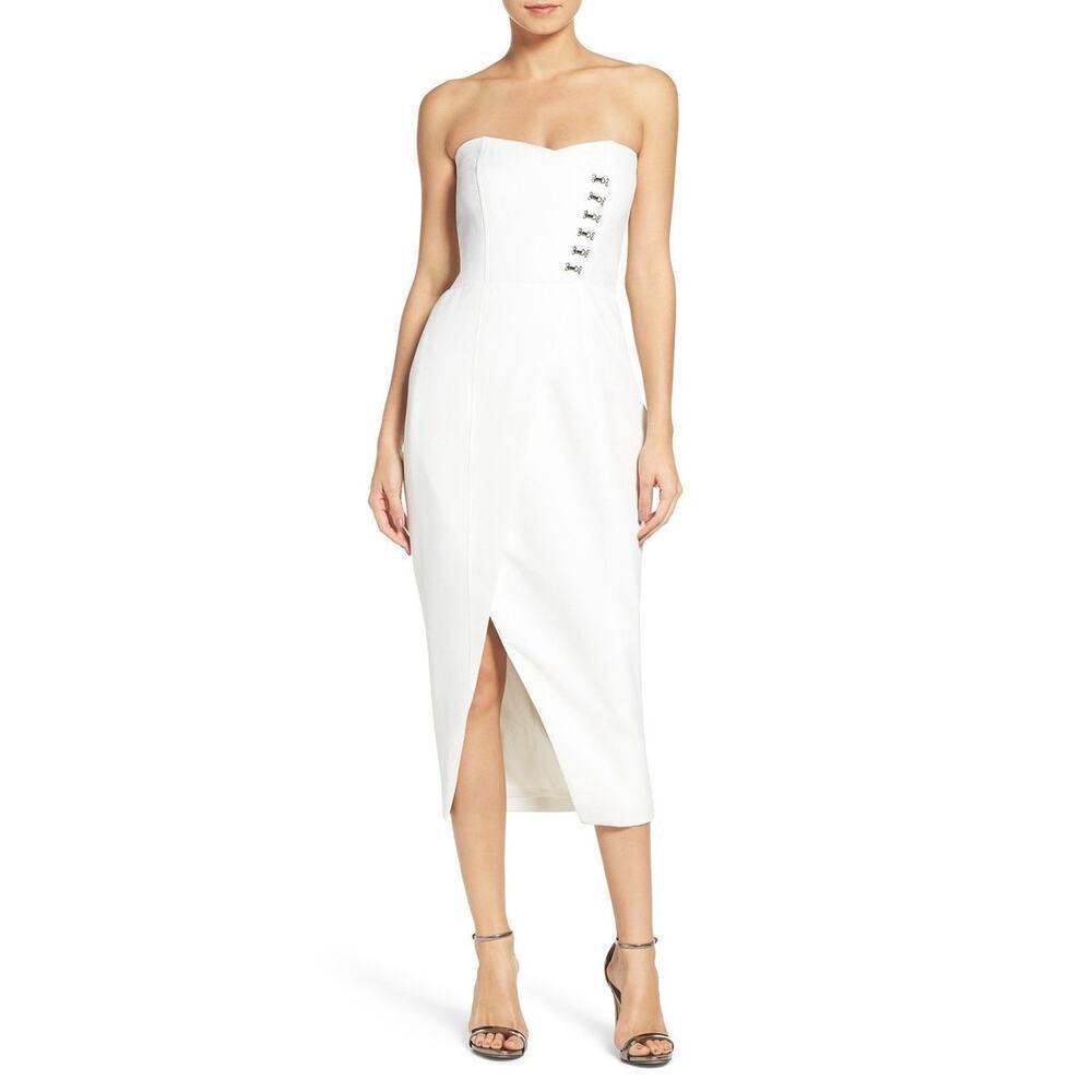 NWT Misha Pasquale Convertible Midi Dress Women's Milk White Size US 2